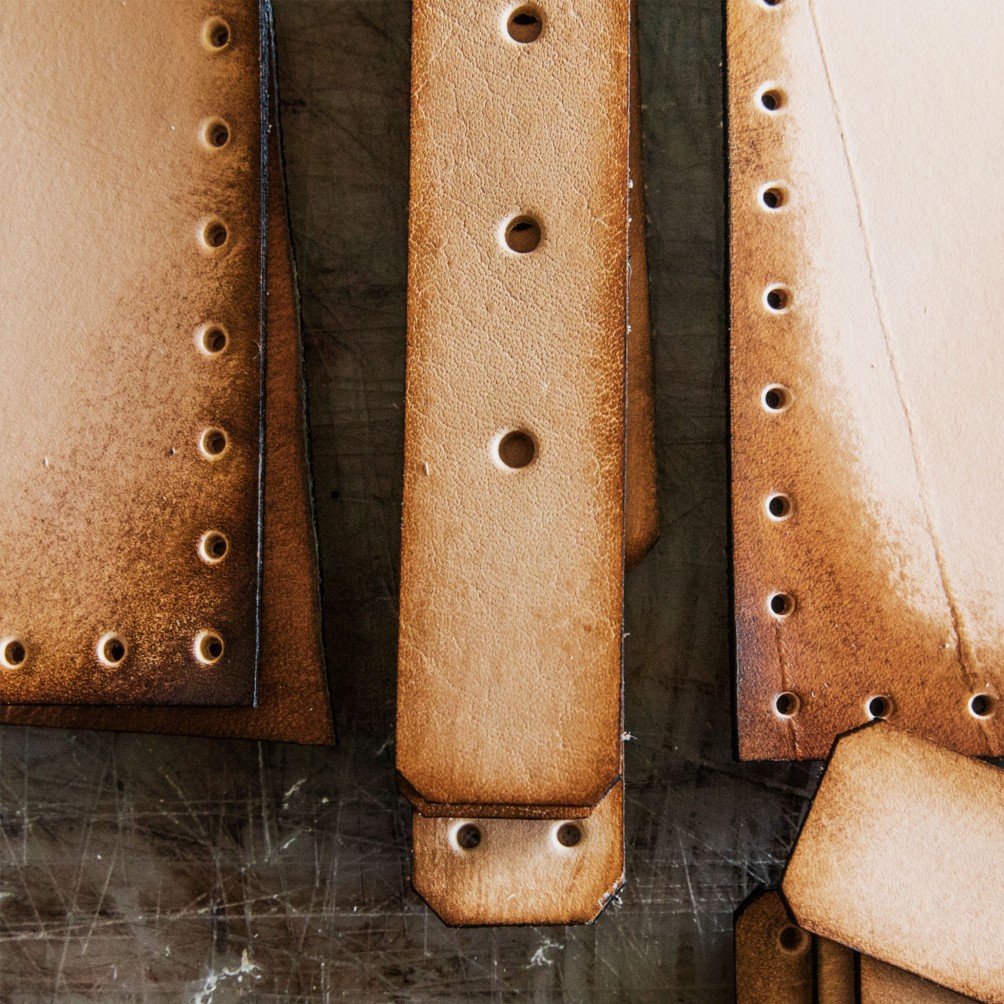 Leather Knife Roll collaboration with Linny Kenney Leather.