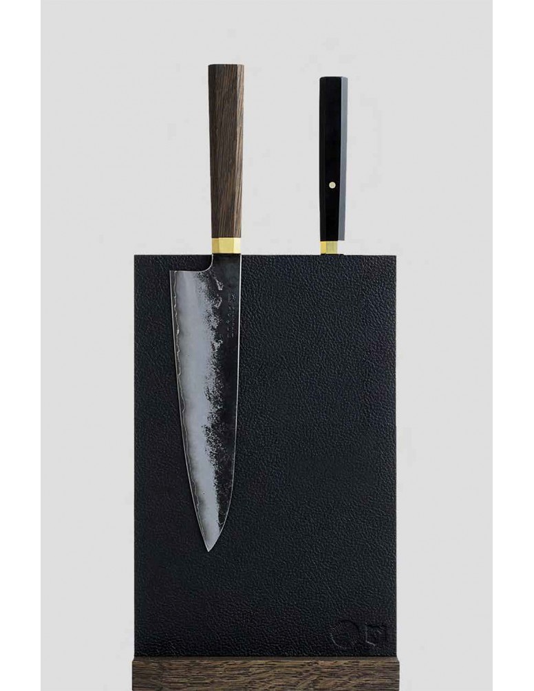 Leather Oak Magnetic Knife Block An, Best Countertop Magnetic Knife Holder