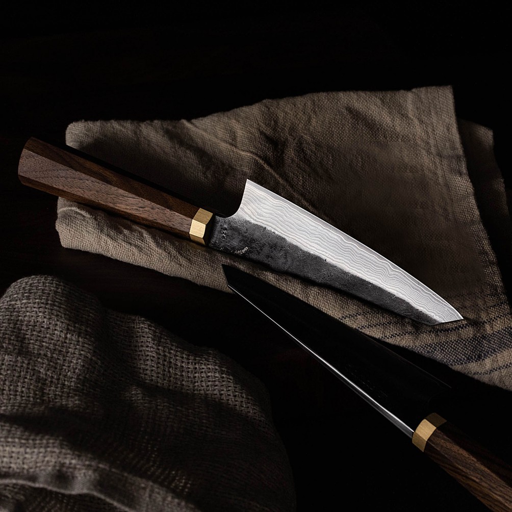 Honesuki LS150 Damascus Limited Edition. A chef's boning knife collaboration with Blenheim Forge.