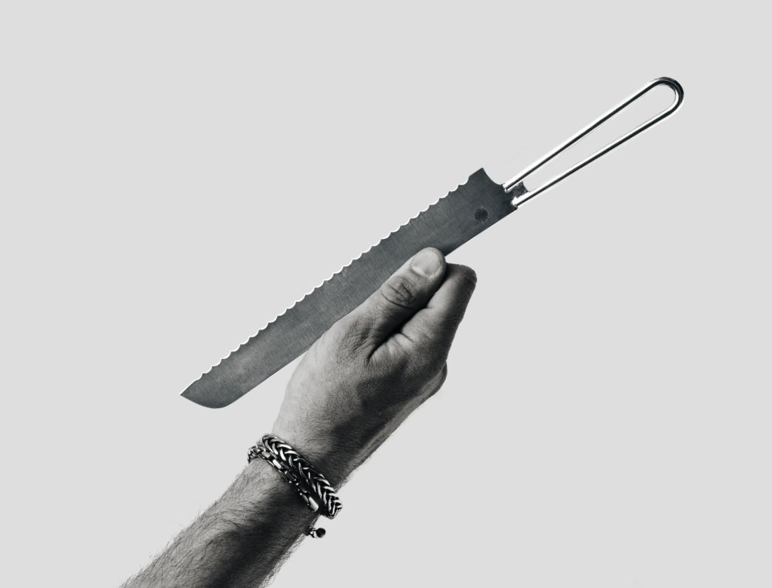 Living Steel 626 Founder Abe Shaw with Loop Bread Knife