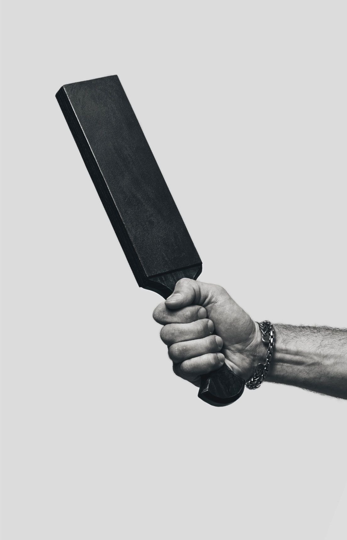 Living Steel 626 Founder Abe Shaw with leather honing strop